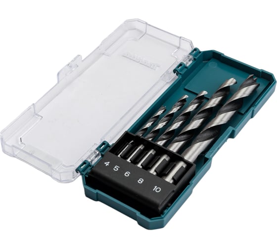 Набор сверл по дереву (5 шт.; 4,5,6,8,10 мм) Makita D-72861