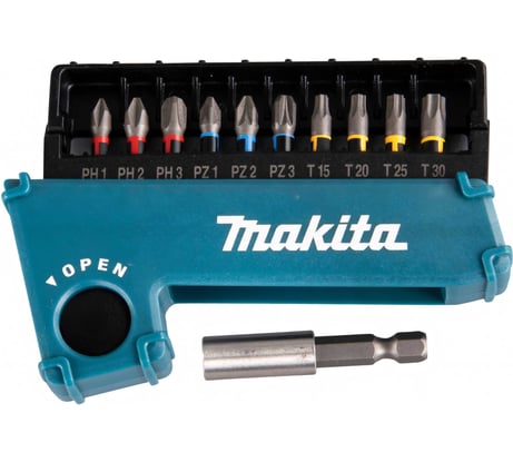 Набор насадок Impact Premier (11 шт.; 25 мм; C-form; PH, PZ, T; магнитный держатель) Makita E-03567