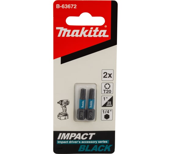 Насадка Impact Black (2 шт.; T20; 25 мм; C-form) Makita B-63672 1