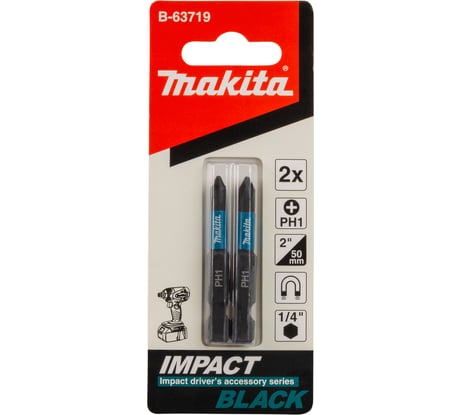 Насадка Impact Black (2 шт.; PH1; 50 мм; E-form; MZ) Makita B-63719