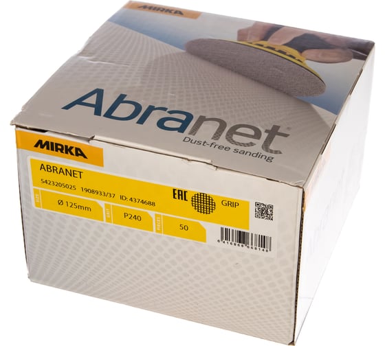 Круг шлифовальный на сетчатой основе ABRANET (50 шт; 125 мм; Р240) MIRKA 5423205025