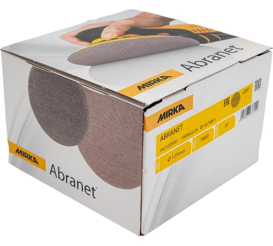 Круг шлифовальный на сетчатой основе ABRANET (50 шт; 125 мм; Р800) MIRKA 5423205081