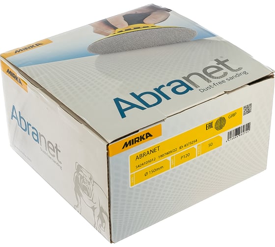 Круг шлифовальный на сетчатой основе ABRANET (50 шт; 150 мм; Р120) MIRKA 5424105012