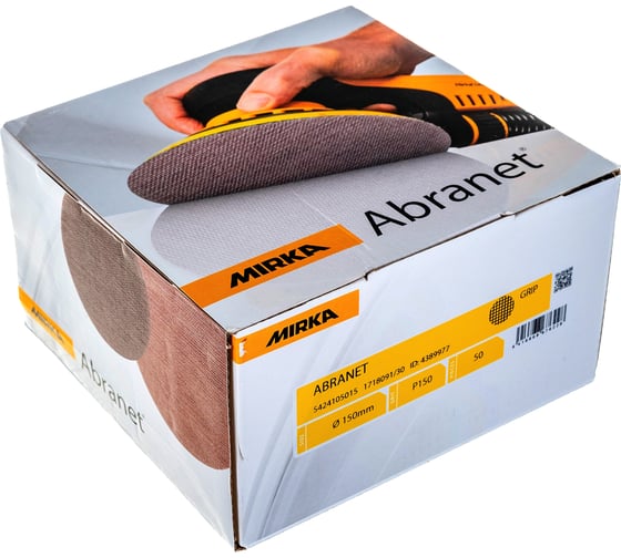 Круг шлифовальный на сетчатой основе ABRANET (50 шт; 150 мм; Р150) MIRKA 5424105015