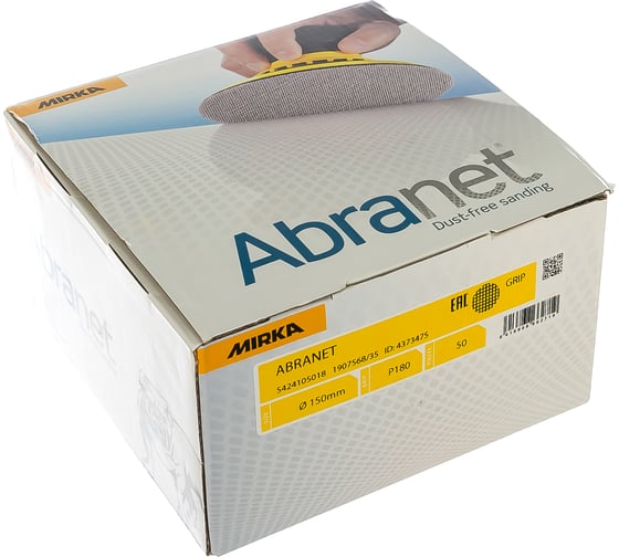Круг шлифовальный на сетчатой основе ABRANET (50 шт; 150 мм; Р180) MIRKA 5424105018