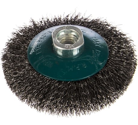 Щетка коническая с гофрированной стальной проволокой Мастер 055 (100 мм; М14) Профоснастка 20105001