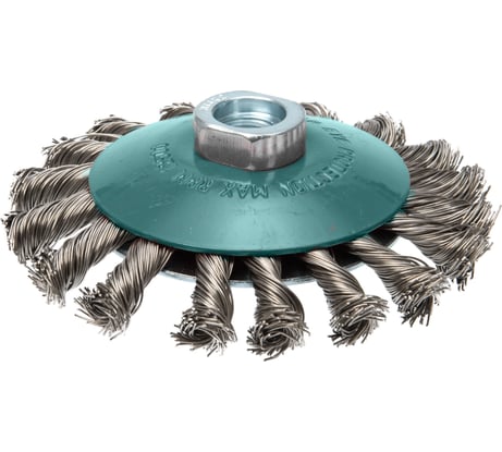 Щетка коническая со жгутовой стальной проволокой Мастер 061 (100 мм; М14) Профоснастка 20106001