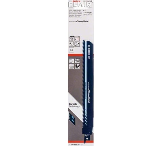 Твердосплавное сабельное полотно для прочных металлов S 1155 CHM Bosch 2608653182