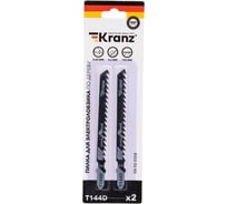 Пилка для электролобзика по дереву T144D 100 мм, 6 з/д, 8-60 мм, 2 шт KRANZ KR-92-0308