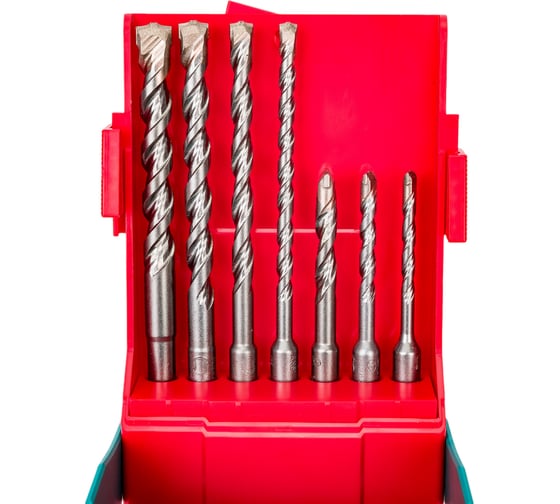 Набор буров по бетону SDS-plus Bionic Pro: 5, 6, 8x110 мм; 6, 8, 10, 12x160 мм Heller 16315