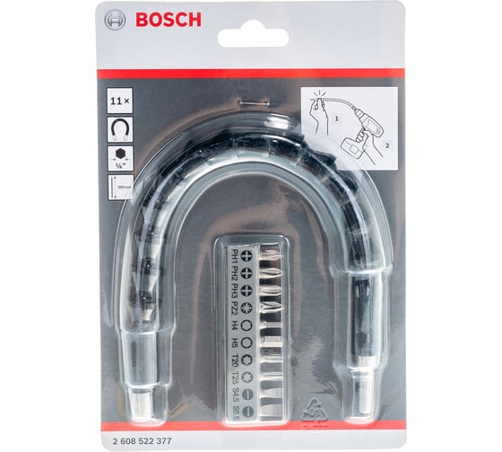 Гибкий удлинитель 300 мм + 10 бит Bosch 2608522377