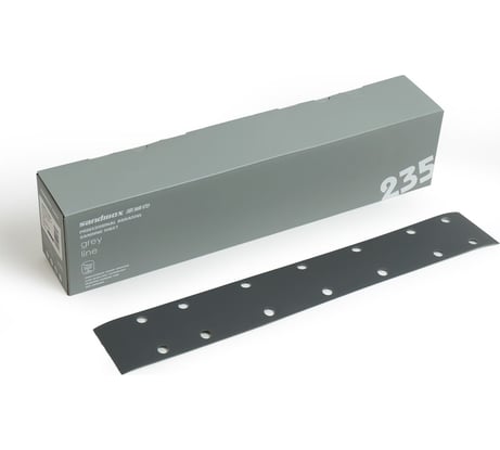 Полоски шлифовальные на пленочной основе 235 GREY Р180, 14 отверстий, 70x420 мм, 50 шт SANDWOX 235.70.42.180.14