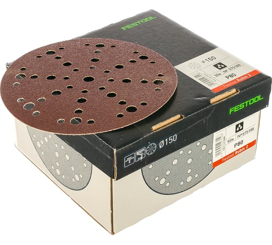 Круг шлифовальный Rubin (150 мм; 48 отв.; P 80; 50 шт.) FESTOOL 575188 1