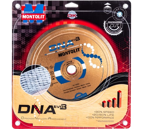 Диск алмазный по керамограниту (250х30/25.4 мм) MONTOLIT CX250