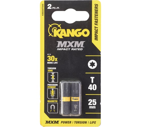 Бита для импульсного закручивания MXM (2 шт; 25 мм; T40; блистер) Kango KIB225TX40
