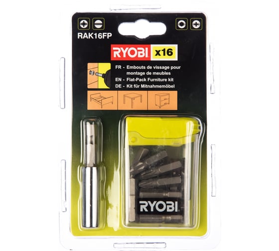 Набор бит IKEA (16 предметов) RYOBI RAK16FP 5132002679 1