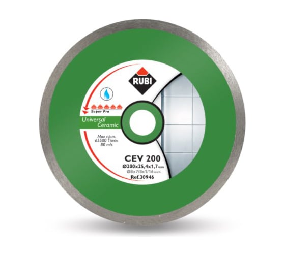 Диск алмазный по керамике CEV 200 (200х25.4 мм) RUBI 30946