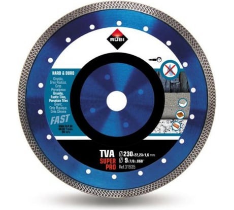 Диск алмазный TVA 230 SUPERPRO (230х22.2 мм) RUBI 31935