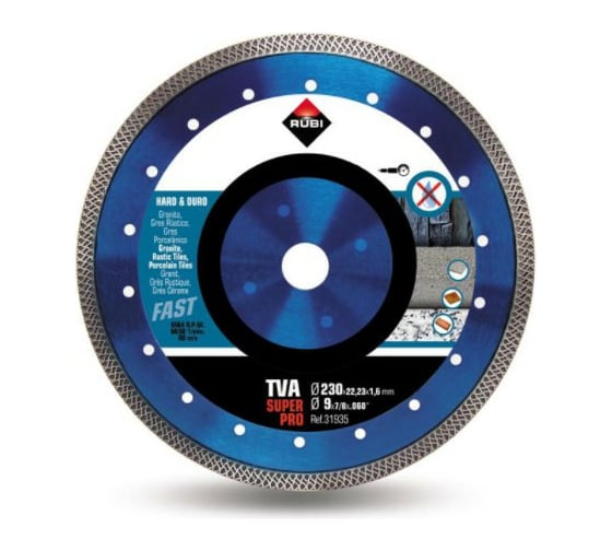 Диск алмазный TVA 230 SUPERPRO (230х22.2 мм) RUBI 31935