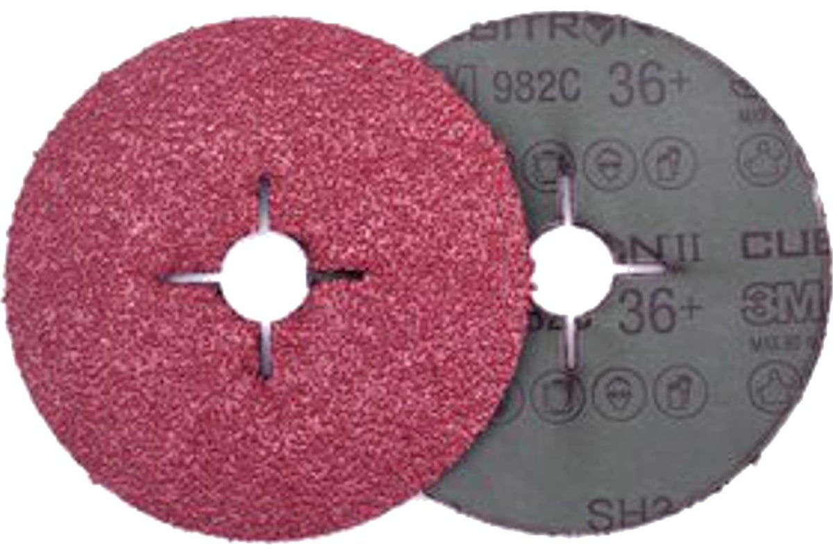 Круги фибровые шлифовальные 3шт, 982С Cubitron – II (125х22 мм; 36+) 3М ...