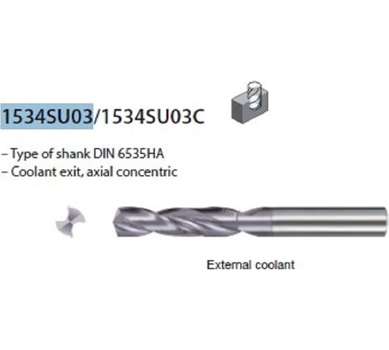 Сверло твердосплавное 8.4 мм, 3d ZCC-CT 1534SU03-0840