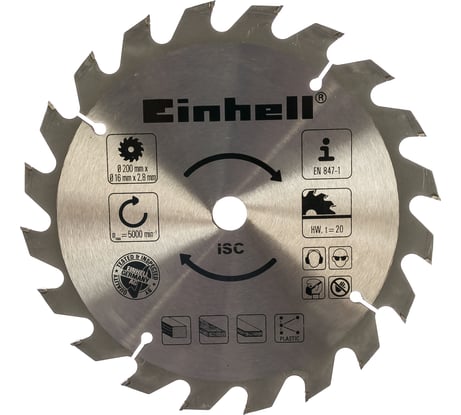 Диск пильный по дереву (200x16x2.8 мм; 20Z) Einhell 4502046