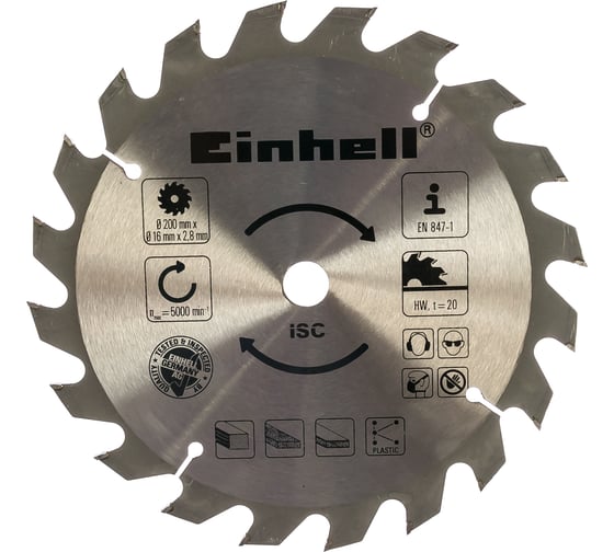 Диск пильный по дереву (200x16x2.8 мм; 20Z) Einhell 4502046