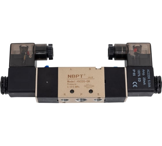 Пневмораспределитель 5/2 4V220-08-AC220V G1/4" NBPT 57636