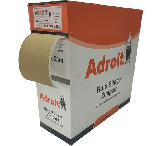 Шлифовальная бумага на поролоновой основе без перфорации Adroit 115 мм, 25 м, P150 Interflex AD27152800