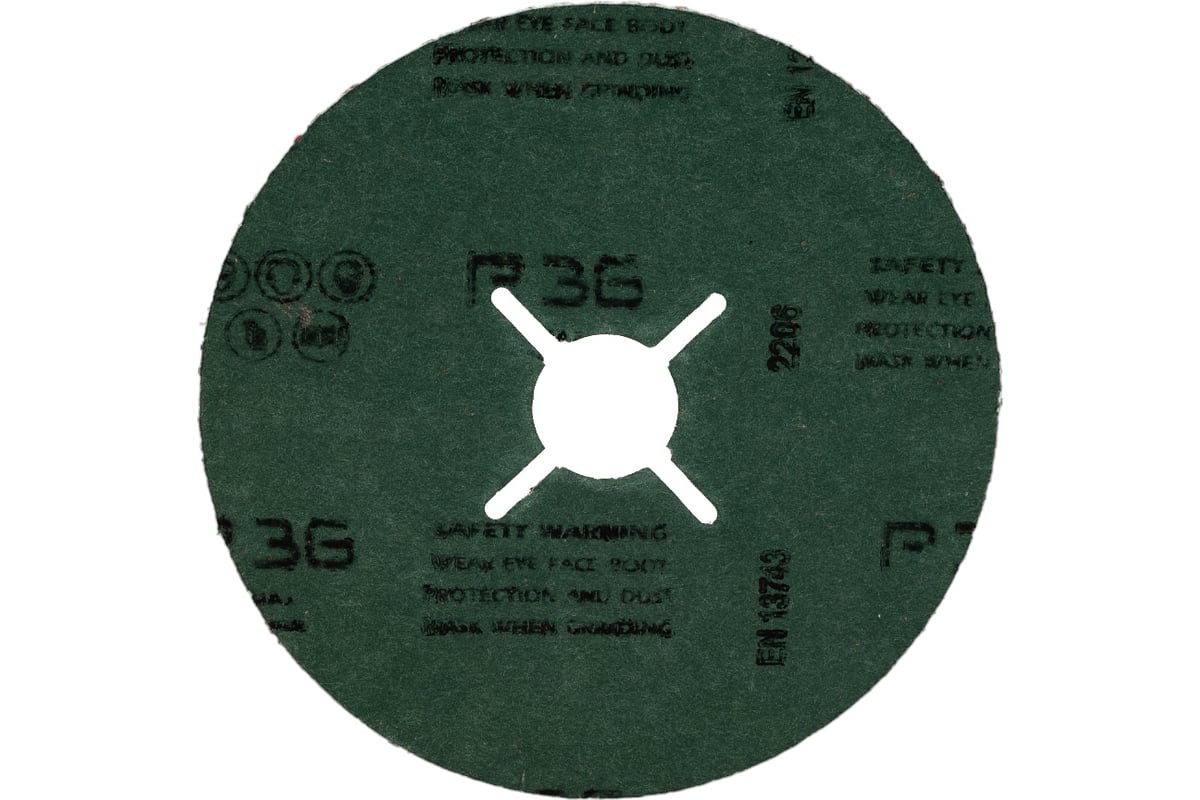 Фибровый шлифовальный круг CR5229 125x22 мм, керамика, Р36, 10 шт ...