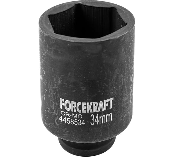 Головка ударная глубокая 6-гранная 34 мм, 1/2"DR Forcekraft FK-4458534(27049) 1