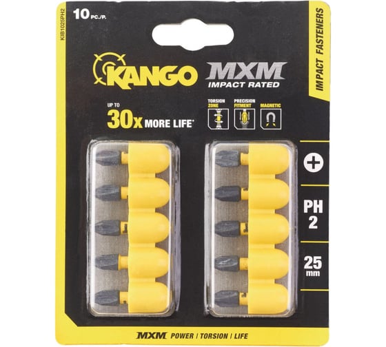 Бита для импульсного закручивания MXM (PН2; 25 мм; 10 шт.) Kango KIB1025PH2