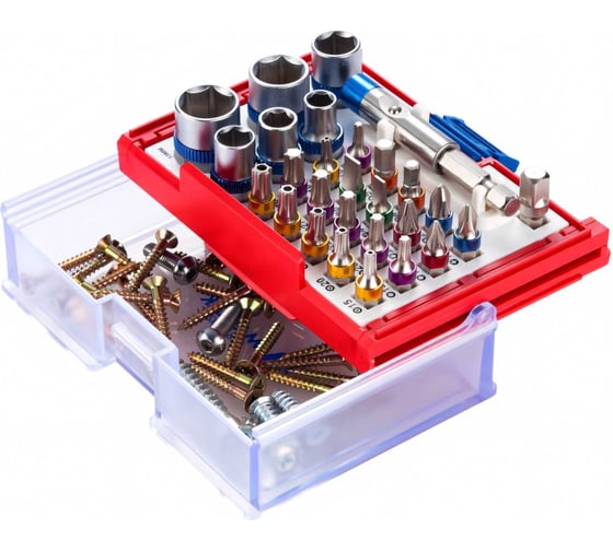 Набор вставок бит 1/4, TORX, HEX, PZ, PH, SLOT, 28 предметов МАСТАК 058-10028C
