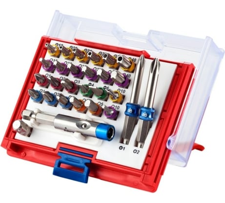 Набор вставок бит 1/4, TORX, HEX, PZ, PH, SLOT, 28 предметов МАСТАК 058-11028C