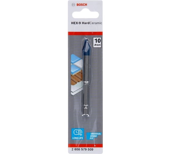 Сверло по керамограниту HardCeramic 10x90 мм, Hex-9 Bosch 2608579509