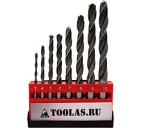 Набор сверл по дереву 3 – 10 мм, 8 шт TOOLAS 00003156