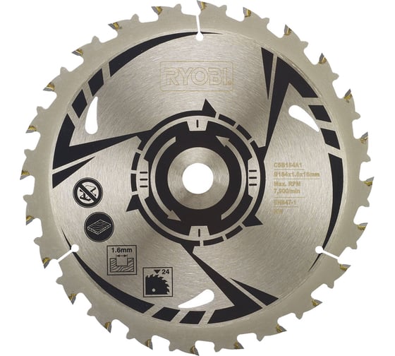 Диск пильный (184х16 мм; 24 Т) CSB184A1 Ryobi 5132003615