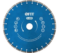Диск отрезной алмазный сегментный сухая и влажная резка для бетона, армированного бетона, камня (350х25.4 мм) FIT HQ 37322