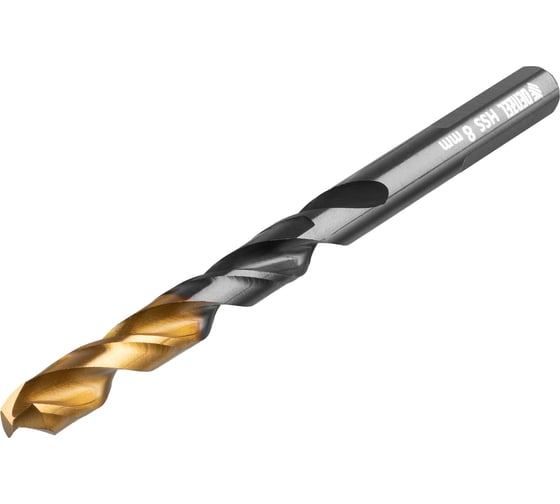 Набор сверл по металлу Golden Tip 2, 3, 4, 5, 6, 8 мм, HSS-Tin, 6 шт Denzel 72300