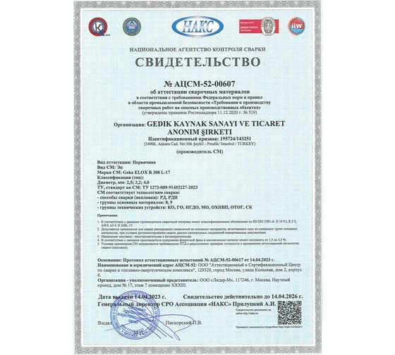 Электроды Elox R 308 l-17 2.5 мм, 2.0 кг, 300мм аналог 61.30 Geka GER308172520