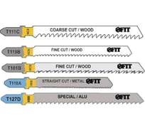 Набор полотен для электролобзика по дереву и металлу 5 шт. FIT 41008
