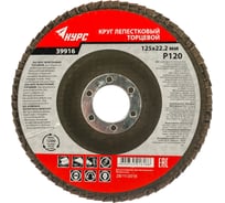 Диск лепестковый торцевой (125х22.2 мм; P120) для УШМ КУРС 39916