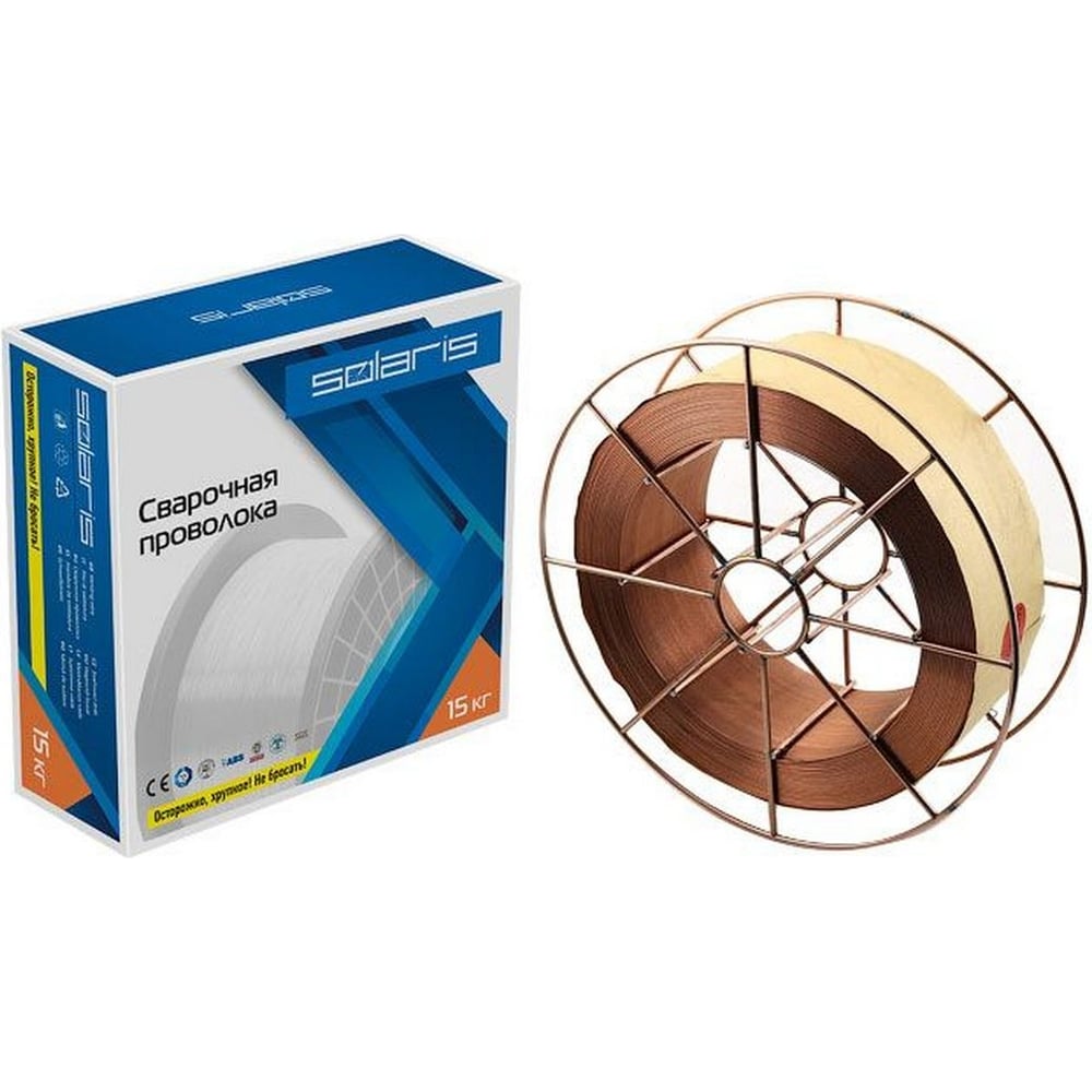 Проволока сварочная ER 70S-6 1 мм, 15 кг, омедненная SOLARIS WM-ER70S6 ...