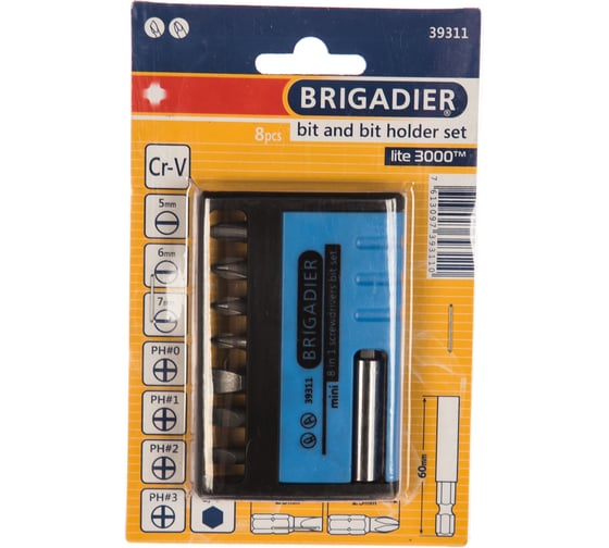 Набор бит 8 в 1 Brigadier 39311