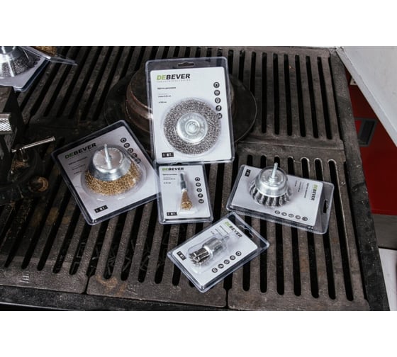Щетка чашечная плетеная 65 мм, резьба M14, проволока - INOX 0.50 мм DeBever DB80162095