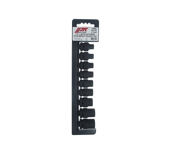 Набор головок торцевых ударных внутренний TORX, 1/2"DR, 9 предметов E10-E24 JTC JTC-J409E