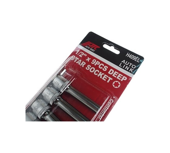 Набор головок торцевых удлиненных внутренний TORX, 1/2"DR, 9 предметов E10-E24 JTC JTC-H409EL