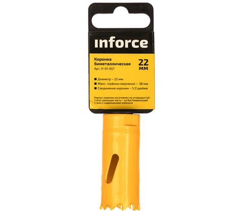 Коронка биметаллическая (22 мм; 38 мм) Inforce 11-01-057