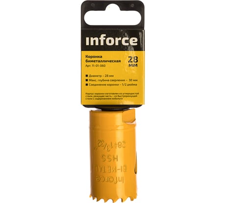 Коронка биметаллическая (28 мм; 38 мм) Inforce 11-01-060