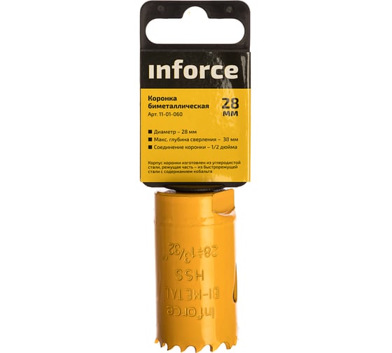 Коронка биметаллическая (28 мм; 38 мм) Inforce 11-01-060 1